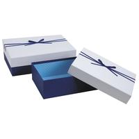 Photo VBT288S : Boites cadeaux en carton bleues et blanc...