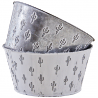 Photo GCO4100 : Corbeille ronde en métal motif cactus